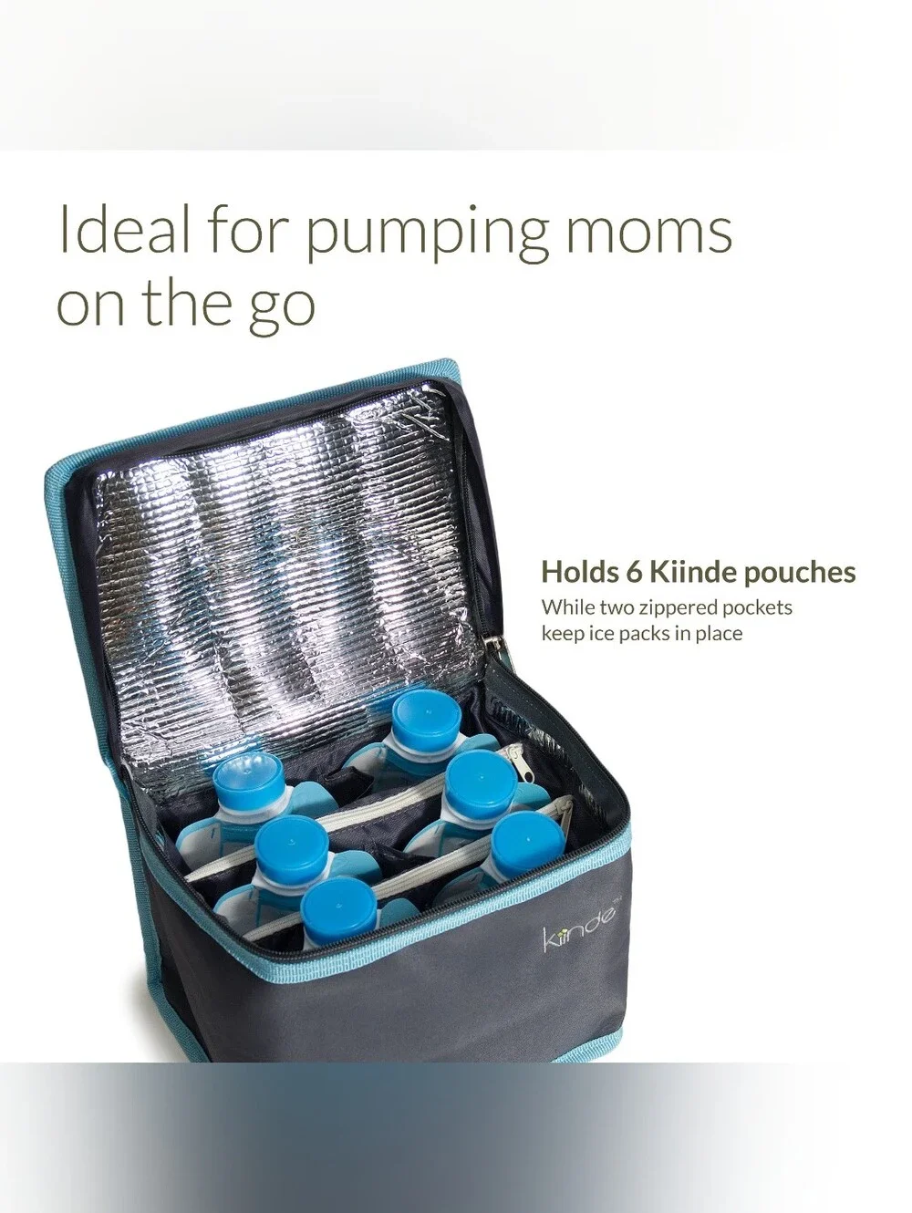 Kiinde Twisy Insulated Milk Storage Bag with 4 Ice Packs